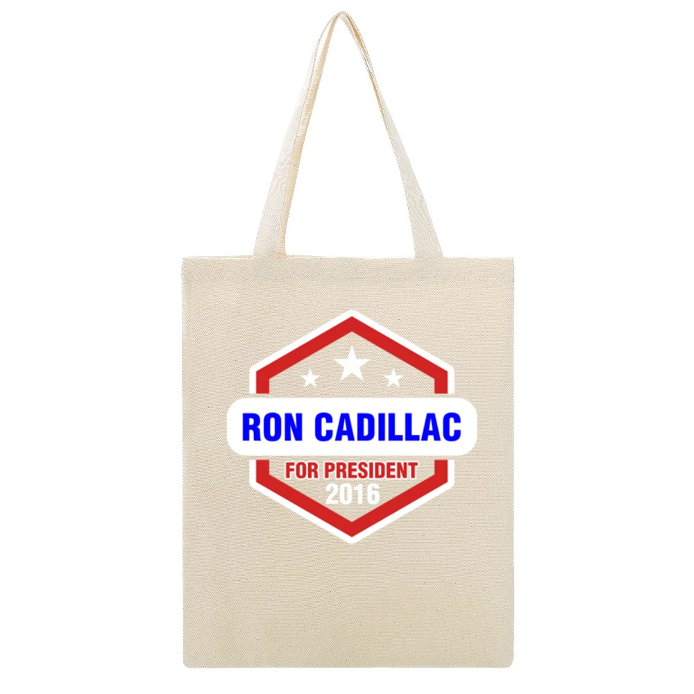 Ron Cadillac For President 2016 Archer TV Show Beige Canvas Tote Shopping Bag
