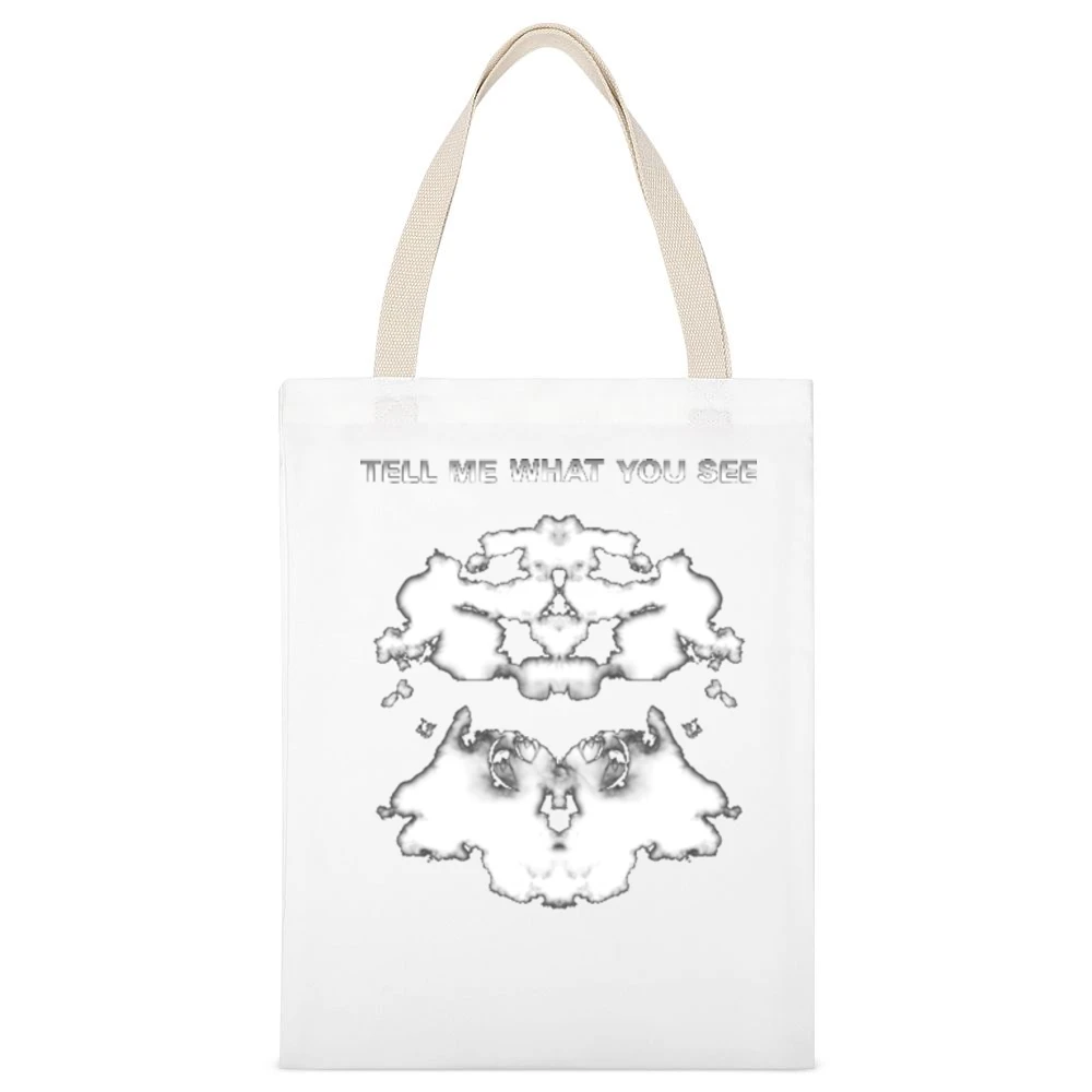 Rorschach ink tell me what you see White Canvas Tote Shopping Bag