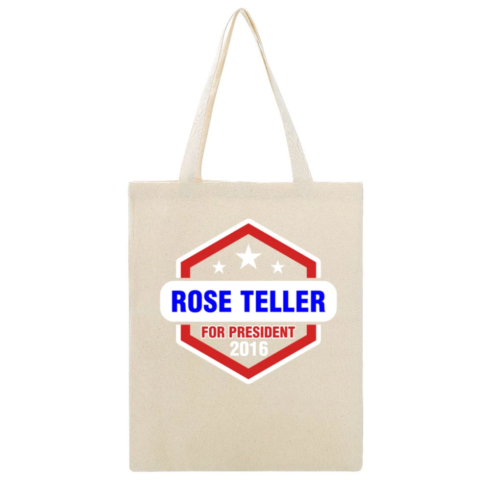 Rose Teller For President 2016 Luther TV Show Beige Canvas Tote Shopping Bag