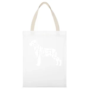 Rottwieler White Canvas Tote Shopping Bag
