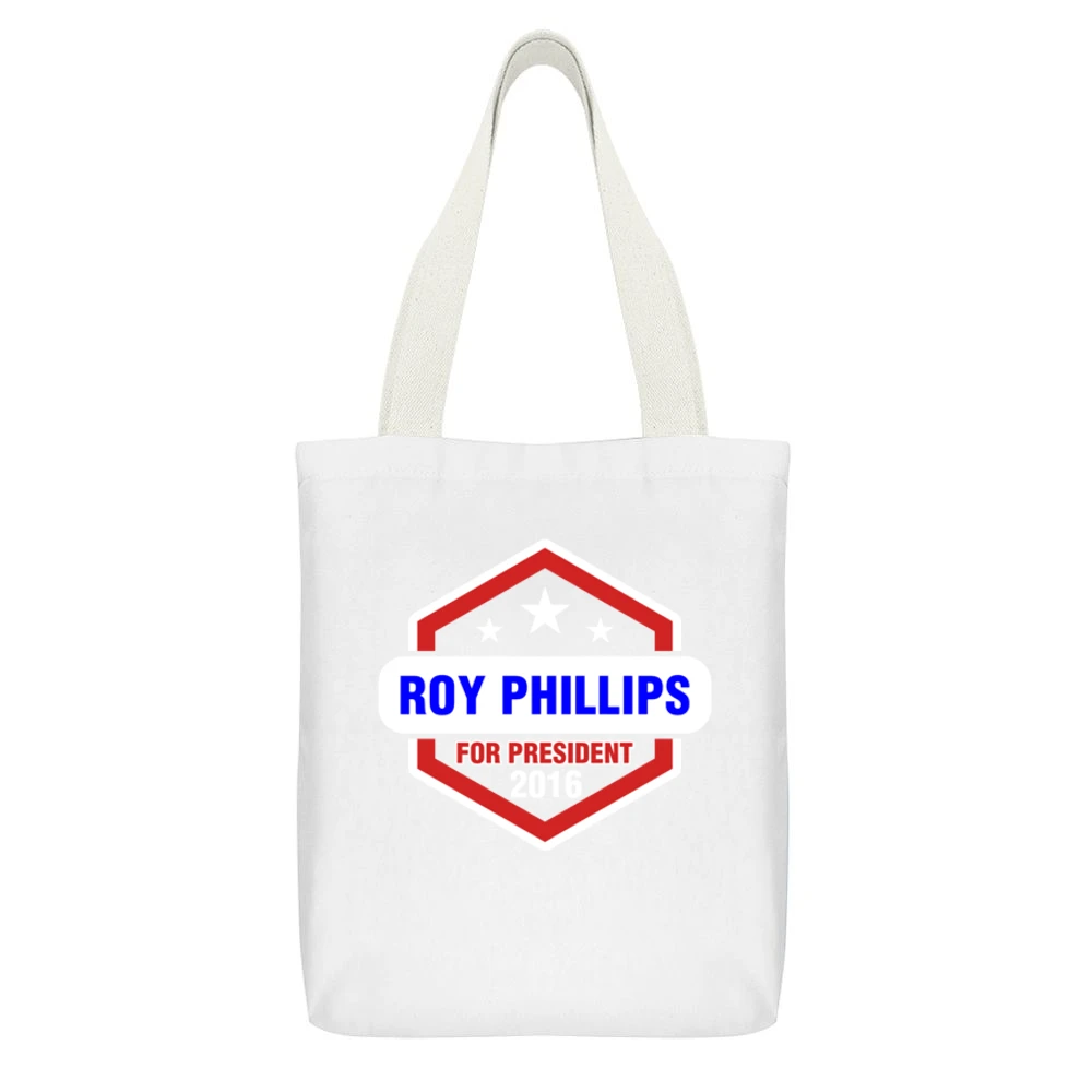 Roy Phillips For President 2016 Boardwalk Empire TV Show White Canvas Tote Shopping Bag With Interior Pocket