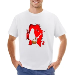 Ryusuke Minami Ray playing Lucile guitar red splashing silhouette beck Asian Size Men T-Shirt