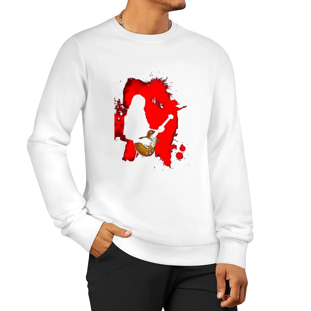 Ryusuke Minami Ray playing Lucile guitar red splashing silhouette beck Men Pullover Sweatshirt