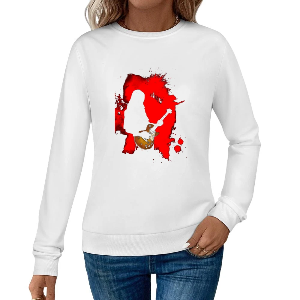 Ryusuke Minami Ray playing Lucile guitar red splashing silhouette beck Women Pullover Sweatshirt