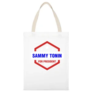 Sammy Tonin For President 2016 Justified TV Show White Canvas Tote Shopping Bag