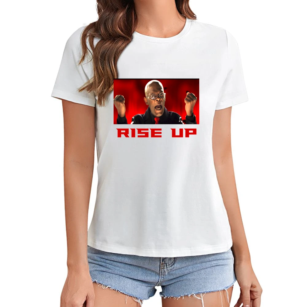 Samuel L Jackson Rise Up Falcons Asian Size Women Ladies T-shirt