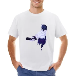 Sasuke from Uchiha clan sharingan eyes naruto anime manga Asian Size Men T-Shirt