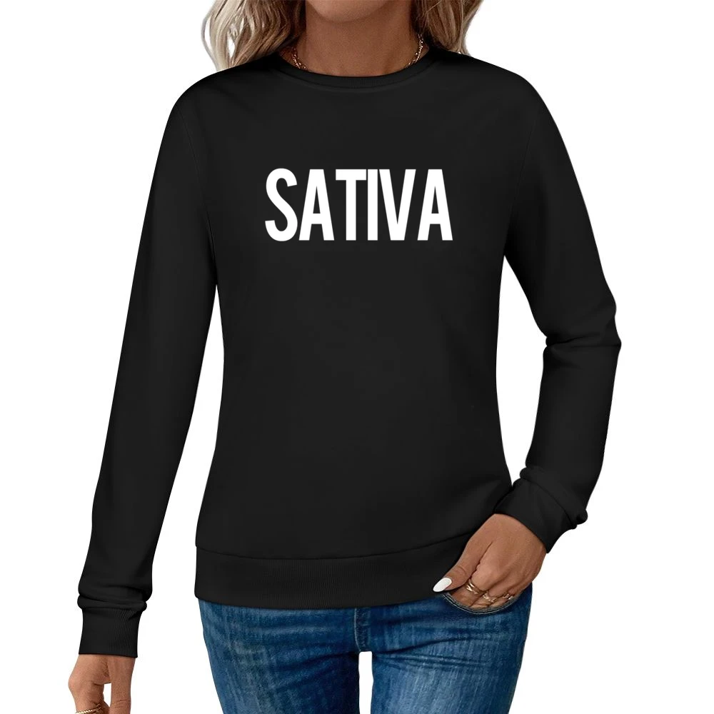 Sativa Weed Cool Graphic Tee Shirt Women Pullover Sweatshirt