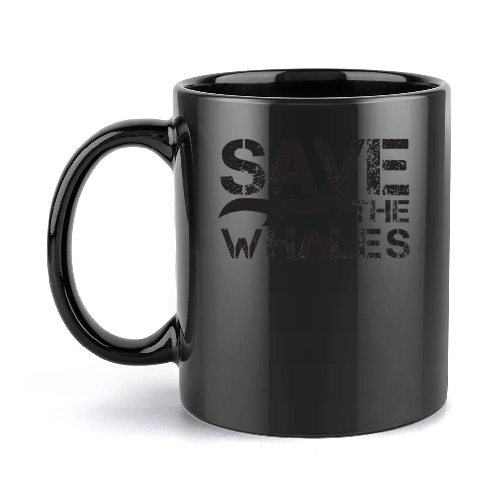 Save The Whales Fun Graphic Black Mug