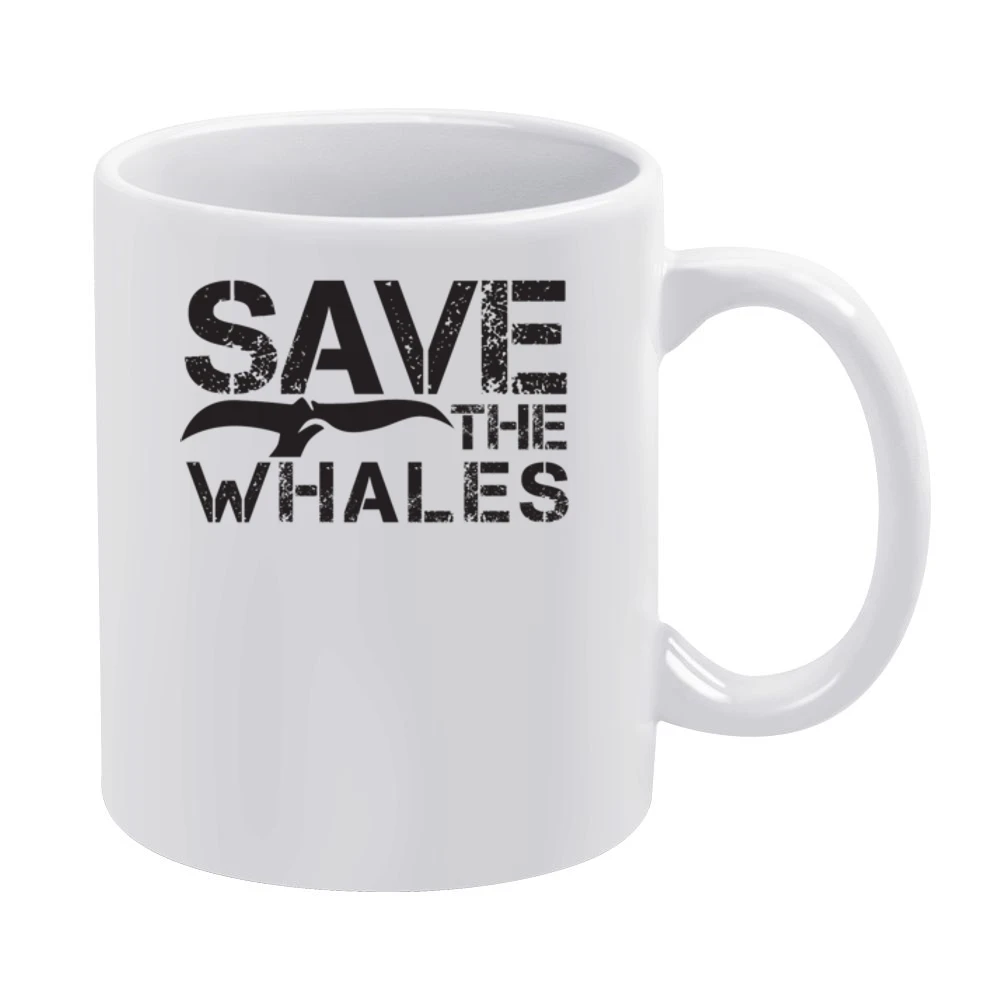 Save The Whales Fun Graphic White Mug