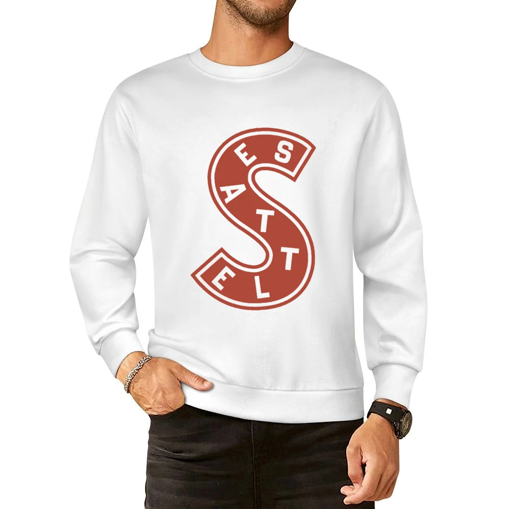 Seattle Hockey Team Retro Metropolitans Sports Red Logo Fan European Size Pullover Sweater