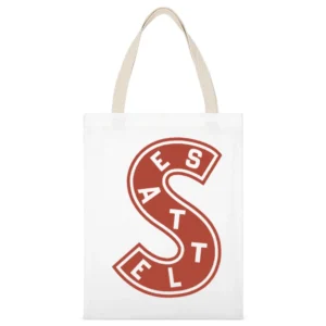 Seattle Hockey Team Retro Metropolitans Sports Red Logo Fan White Canvas Tote Shopping Bag