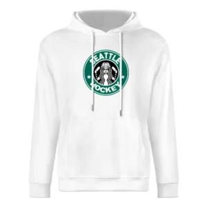Seattle Hockey Team Starbucks Parody Logo Sports Fan European Size Men Hoodie