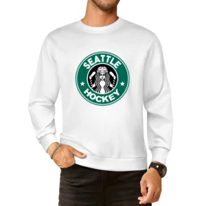 Seattle Hockey Team Starbucks Parody Logo Sports Fan European Size Pullover Sweater
