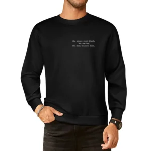 She Always Wears Black Colorful Mind Fun Popular Grunge Tumblr Graphic European Size Pullover Sweater