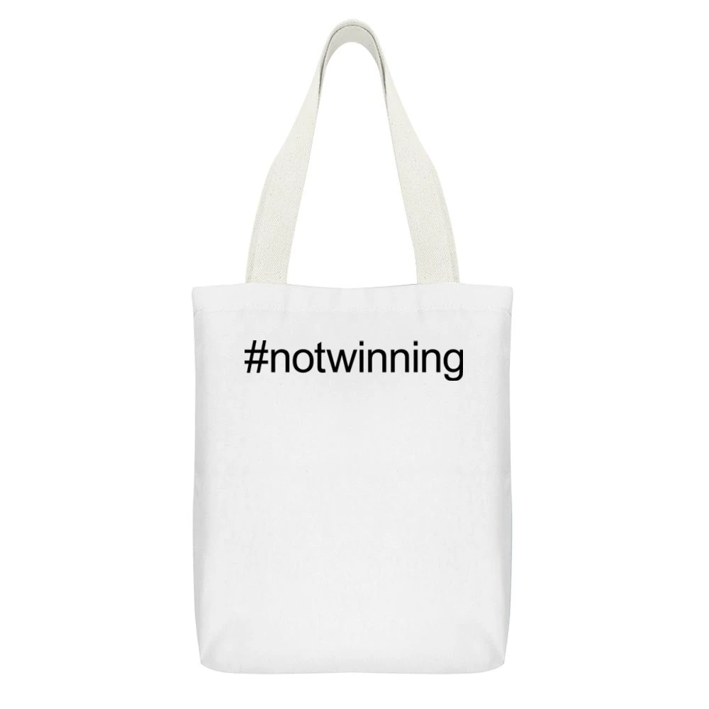 Sheen Winning Parody Charlie White Canvas Tote Shopping Bag With Interior Pocket