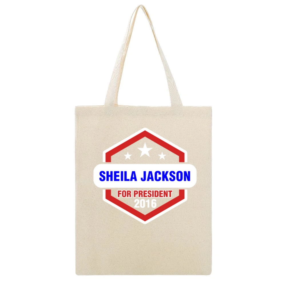 Sheila Jackson For President 2016 Shameless TV Show Beige Canvas Tote Shopping Bag