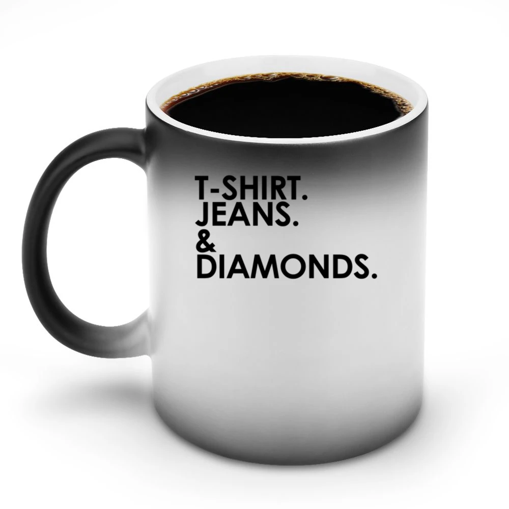 Shirt Jeans And Diamonds Fun Graphic Discoloration Mug