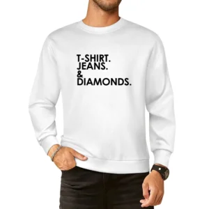 Shirt Jeans And Diamonds Fun Graphic European Size Pullover Sweater