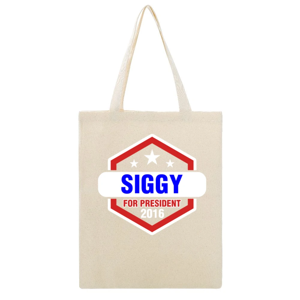 Siggy For President 2016 Vikings TV Show Beige Canvas Tote Shopping Bag