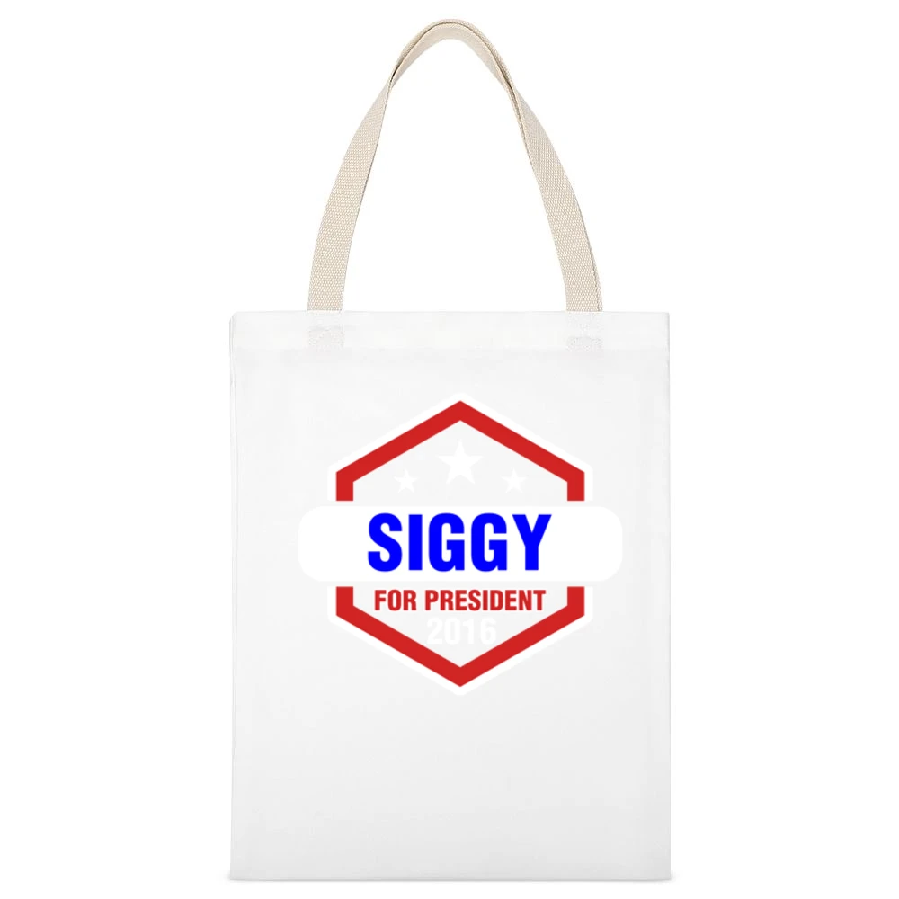 Siggy For President 2016 Vikings TV Show White Canvas Tote Shopping Bag
