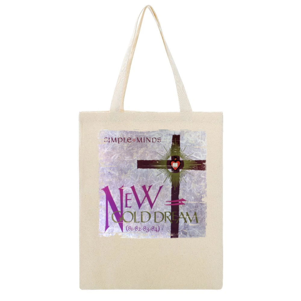 Simple Minds New Gold Dream Album Cover Distressed Image Beige Canvas Tote Shopping Bag