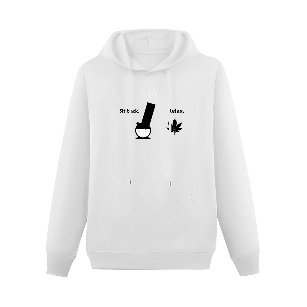 Sit Back Relax Weed Funny Men Hoodie With Pocket
