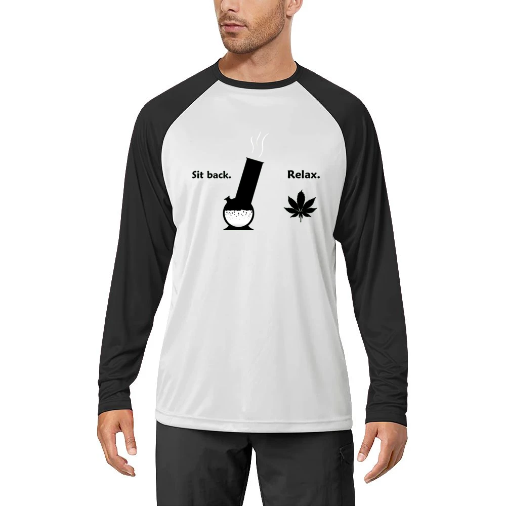 Sit Back Relax Weed Funny Men Long Sleeve T-Shirt