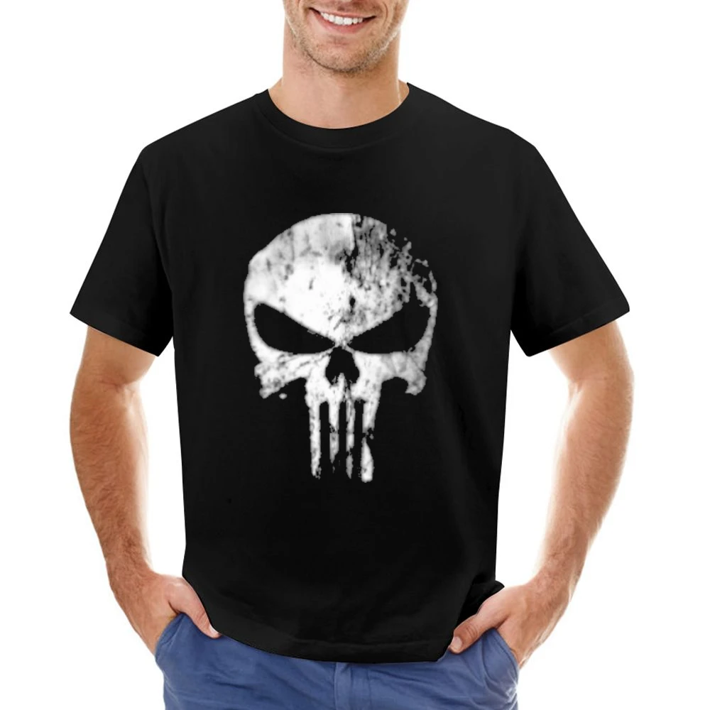 Skatter skull the punisher Asian Size Men T-Shirt