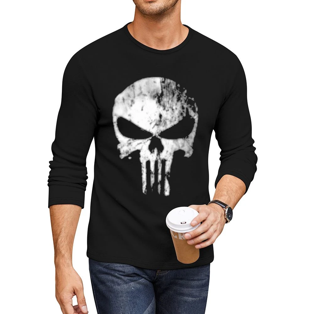 Skatter skull the punisher Men CrewNeck Long Sleeve T-Shirt