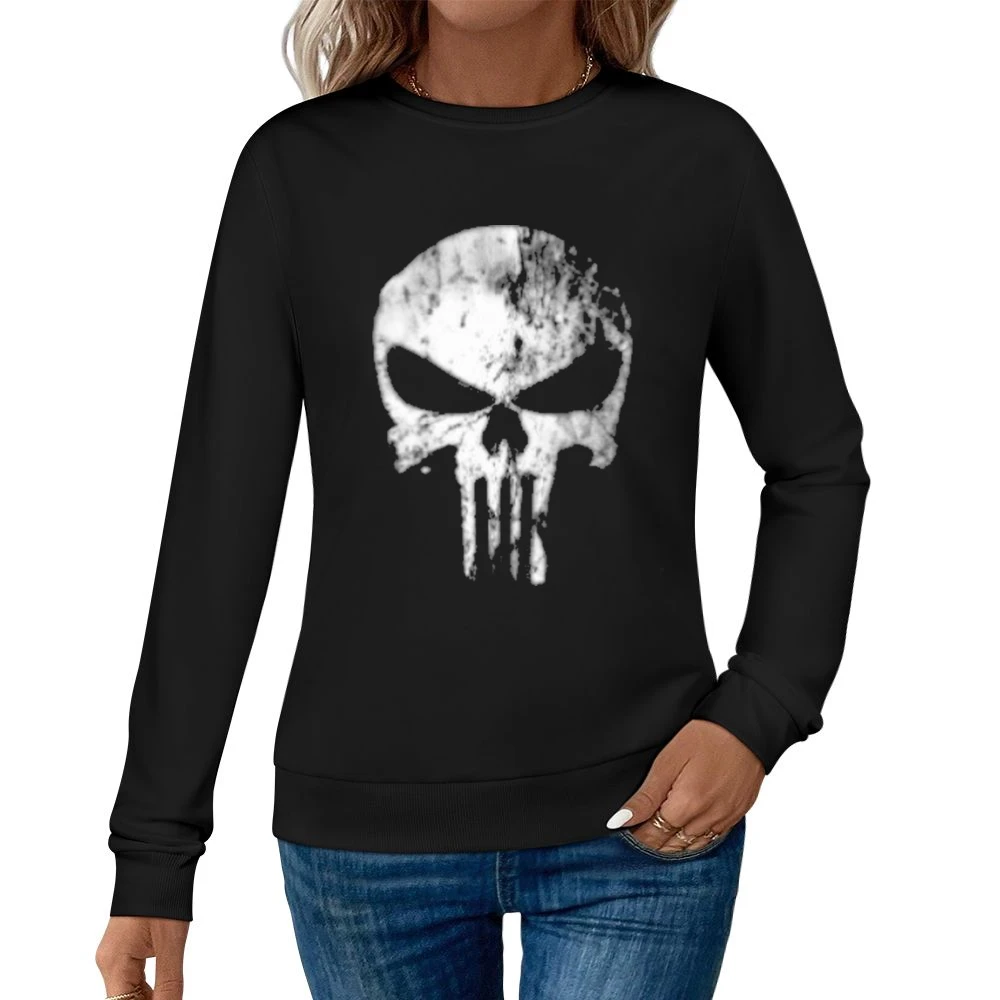 Skatter skull the punisher Women Pullover Sweatshirt