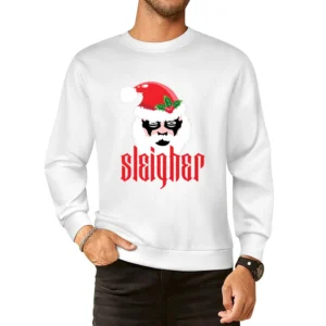 Sleigher Funny Christmas Heavy Metal Parody Holiday Music Fan European Size Pullover Sweater