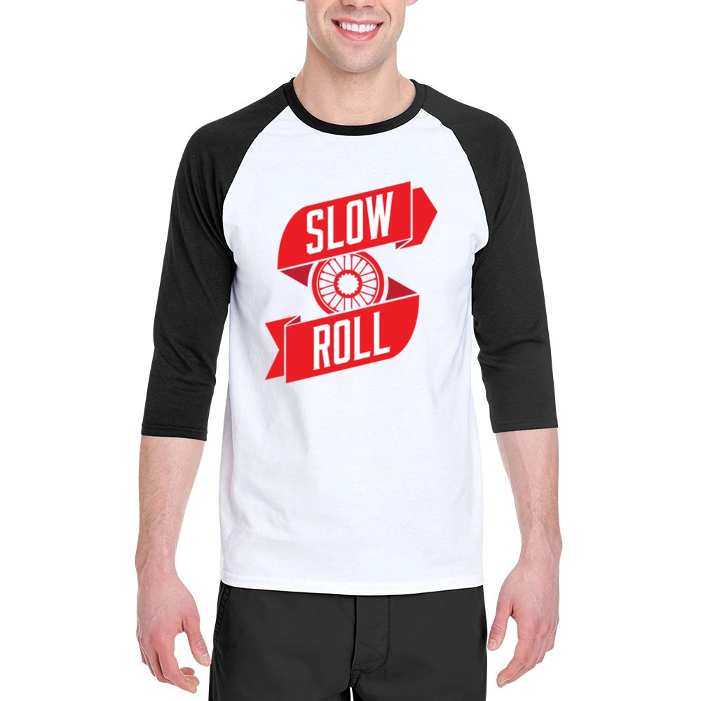 Slow Roll Car Tire Rim Fun Graphic Men 3/4 Sleeve T-Shirt