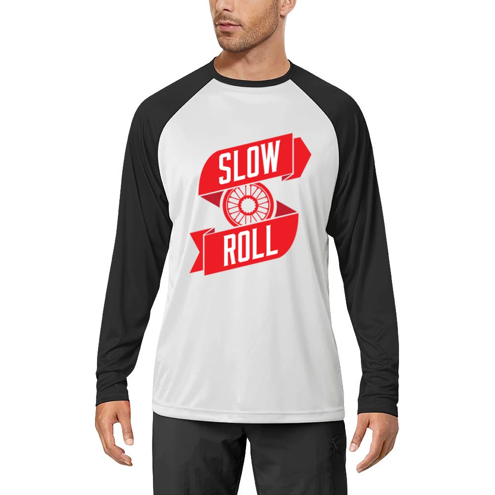 Slow Roll Car Tire Rim Fun Graphic Men Long Sleeve T-Shirt