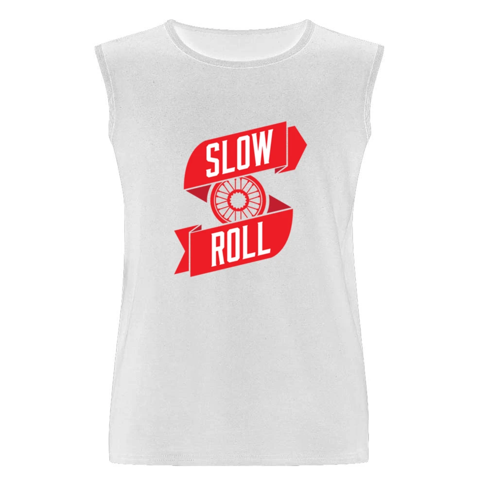 Slow Roll Car Tire Rim Fun Graphic Men Sleeveless T-Shirt