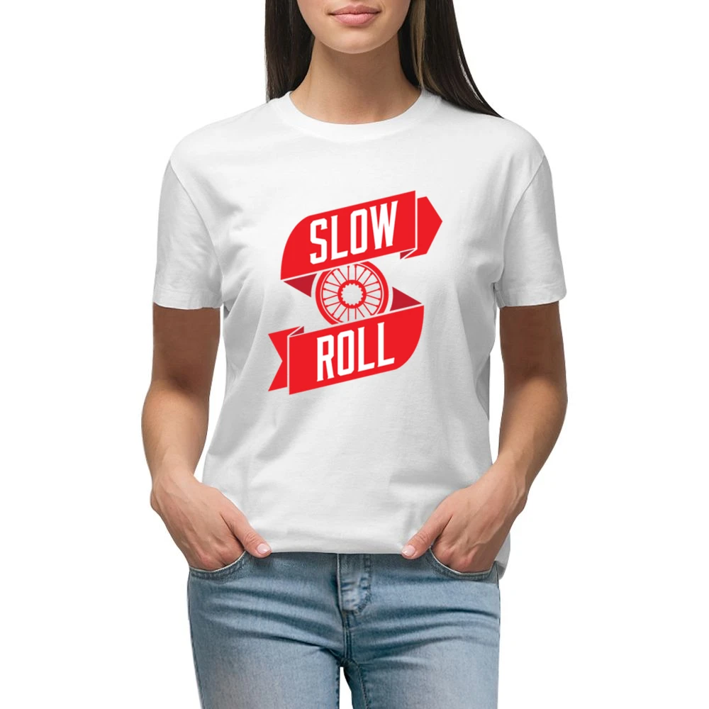Slow Roll Car Tire Rim Fun Graphic Premium Women Ladies T-shirt