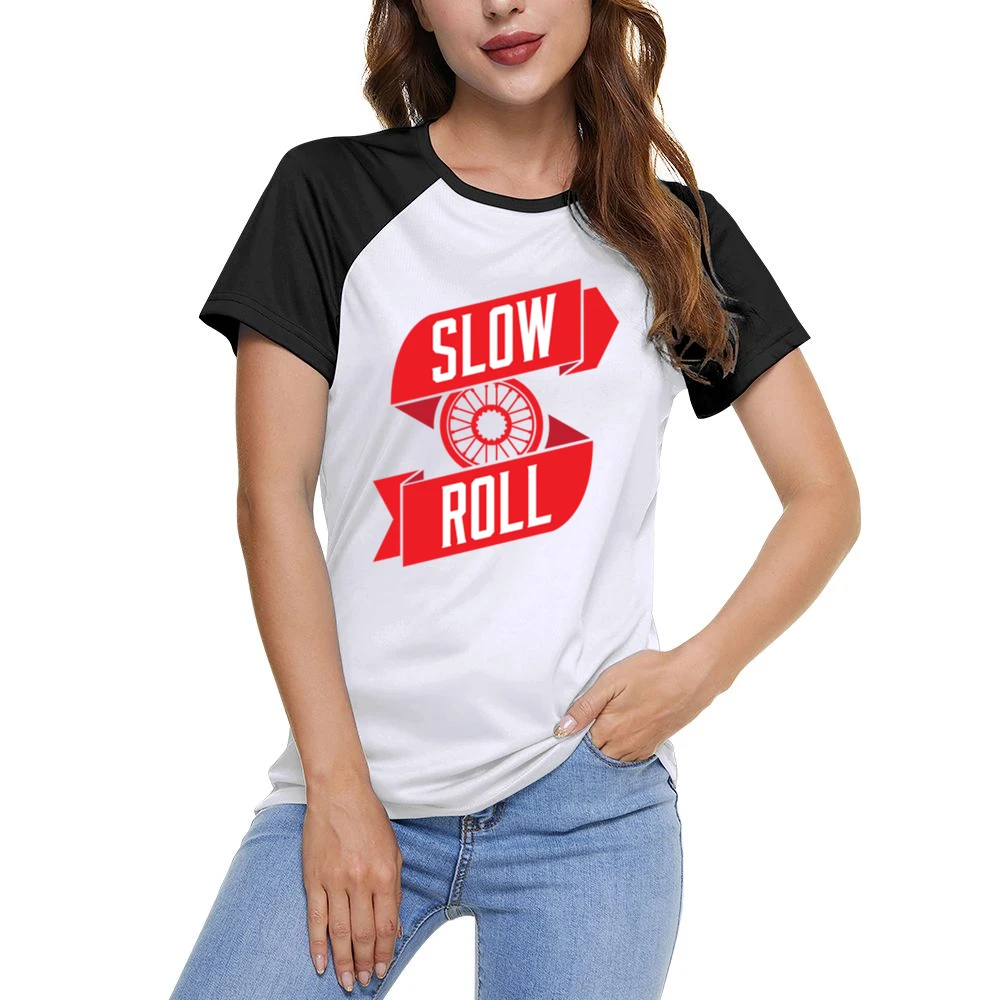 Slow Roll Car Tire Rim Fun Graphic Women Ladies Short Sleeve T-Shirt