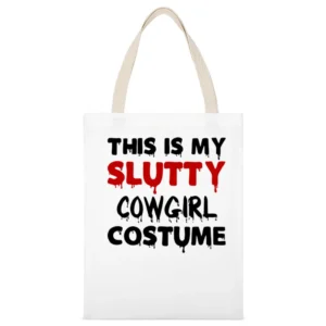 Slutty Cowgirl Tshirt White Canvas Tote Shopping Bag