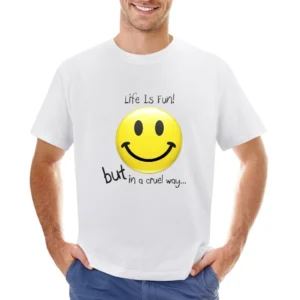 Smiley - Life is Fun but n the cruel way Asian Size Men T-Shirt