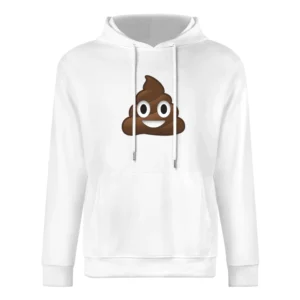 Smiley Poop Cute Fun Emoticon Text Graphic Tee Shirt European Size Men Hoodie