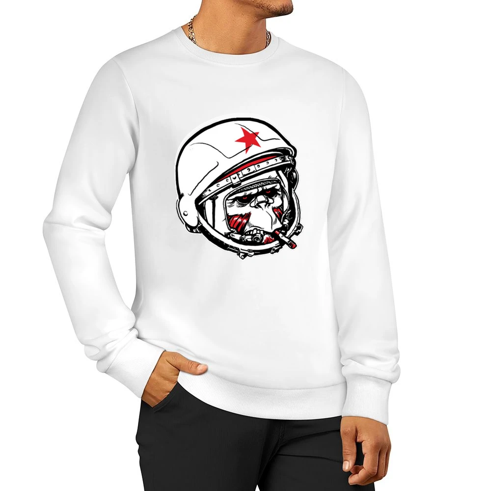 Smoker monkey astronout funny cool Men Pullover Sweatshirt