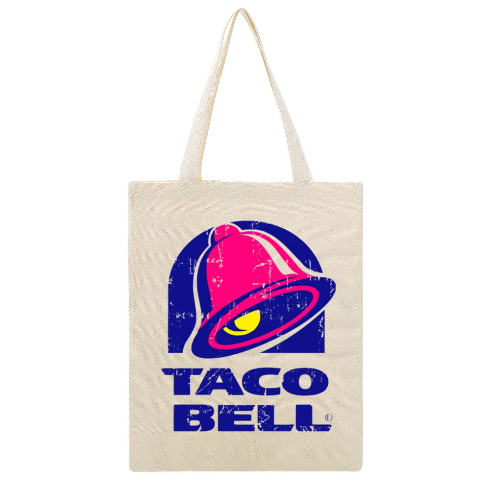 Smokey Bones Fast Food Restaurant Distressed Look Beige Canvas Tote Shopping Bag