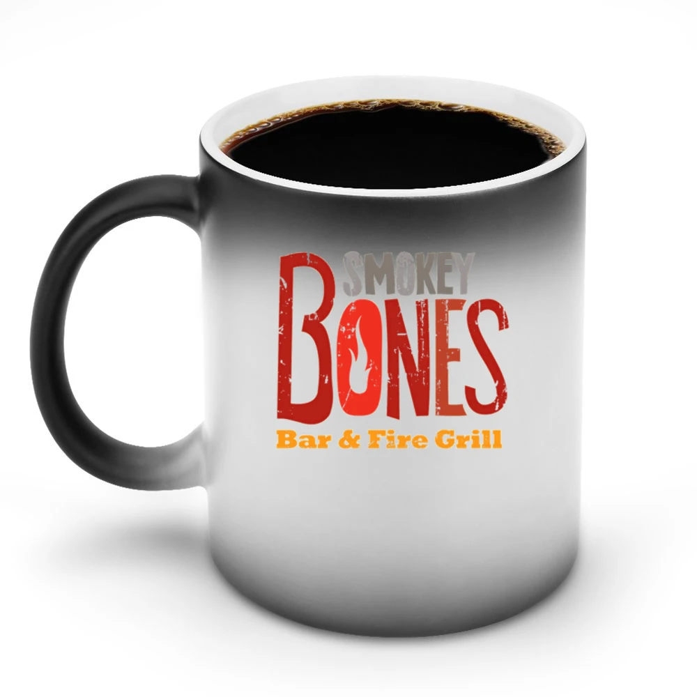Smokey Bones Fast Food Restaurant Distressed Look Discoloration Mug