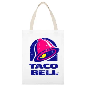 Smokey Bones Fast Food Restaurant Distressed Look White Canvas Tote Shopping Bag