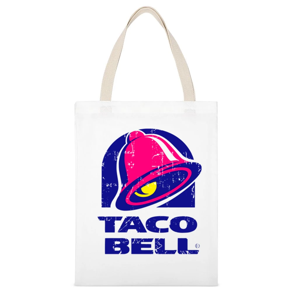 Smokey Bones Fast Food Restaurant Distressed Look White Canvas Tote Shopping Bag