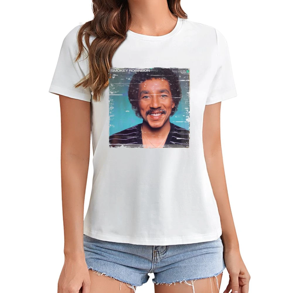 Smokey Robinson Being With You Album Cover Distressed Image Asian Size Women Ladies T-shirt