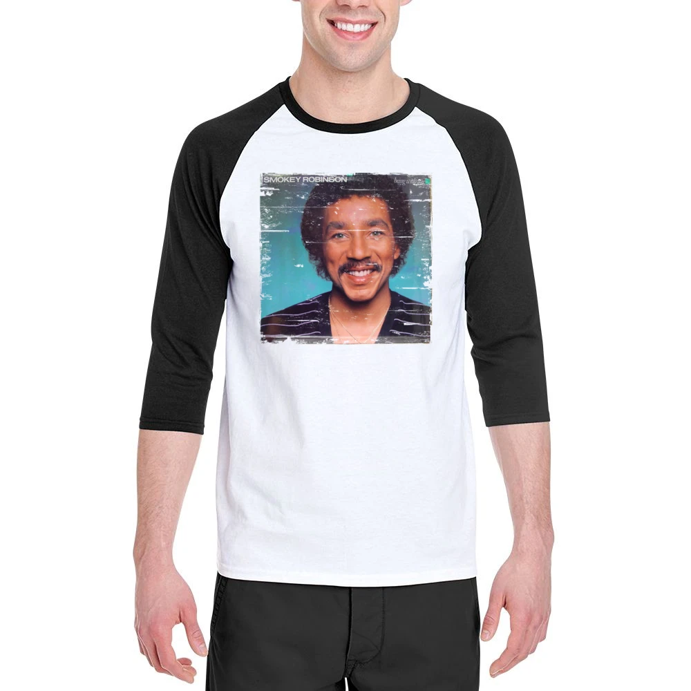 Smokey Robinson Being With You Album Cover Distressed Image Men 3/4 Sleeve T-Shirt