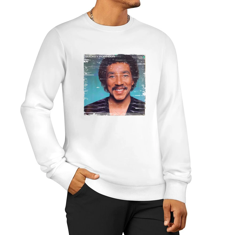 Smokey Robinson Being With You Album Cover Distressed Image Men Pullover Sweatshirt
