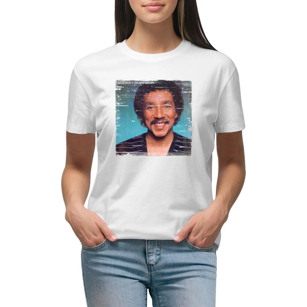 Smokey Robinson Being With You Album Cover Distressed Image Premium Women Ladies T-shirt