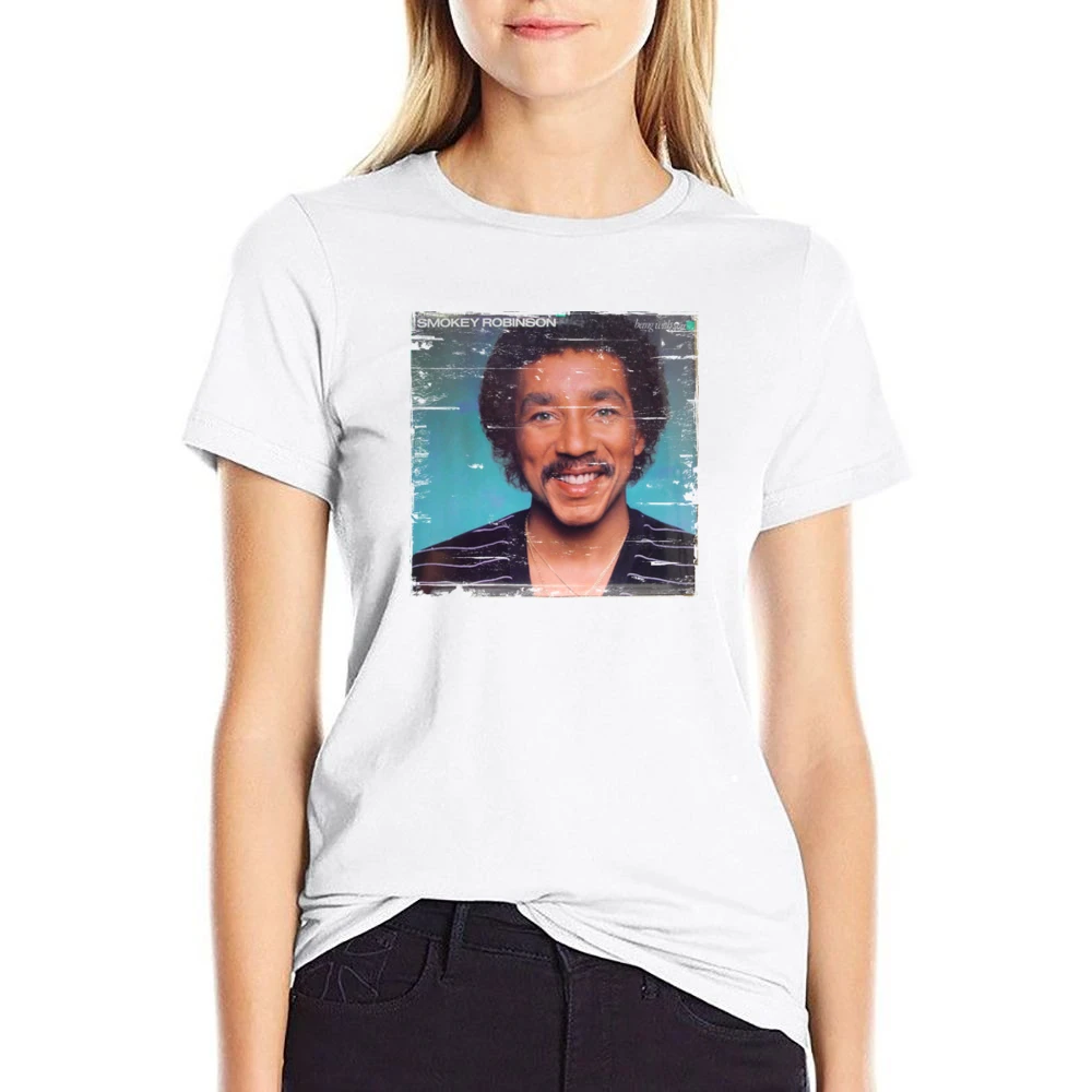 Smokey Robinson Being With You Album Cover Distressed Image US Size Women Ladies T-shirt